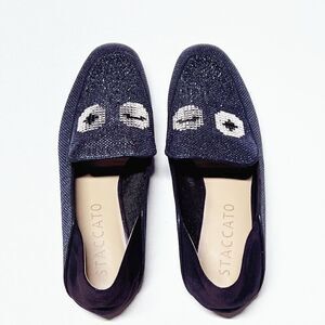 Staccato Big Eyes Wink Loafer / Slides Collections Sparkly Blue Women’s Size 8